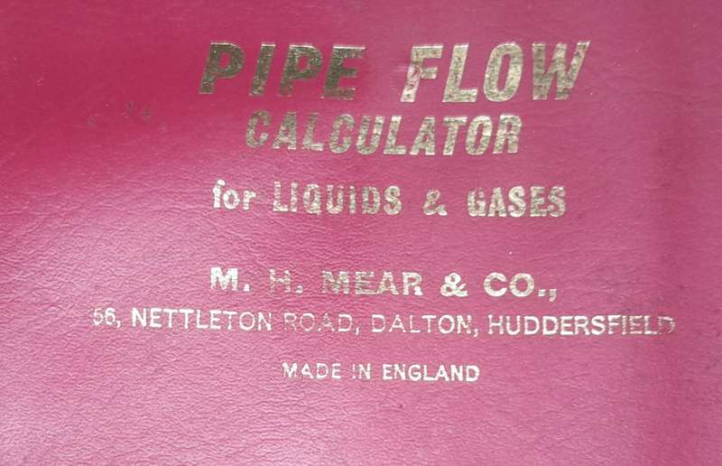 Vintage Pipe Flow Calculator - Liquid & Gas -  MH Maer & Co