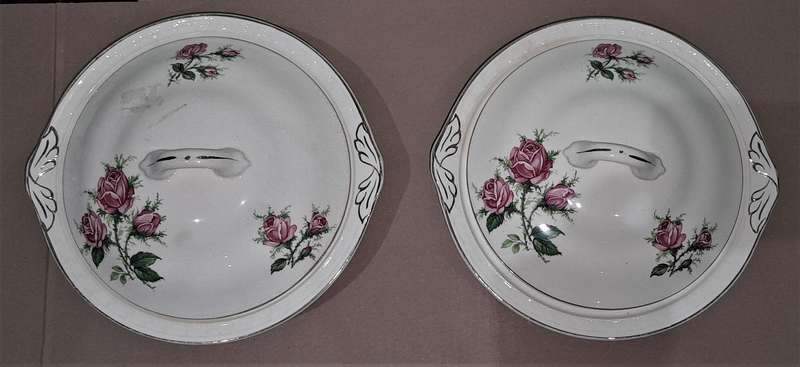 2 Vintage Ansley Lidded Bowls  - Stoke on Trent 24cm - Open to Reasonable offers