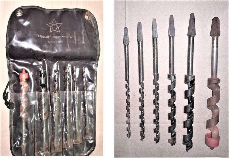 5x Japanese Star M + 1 replacement - New Old Stock imperial auger bits + case- as per pictures