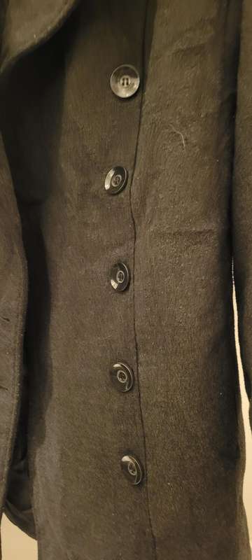 Long coat (EUR 46) dark grey/black