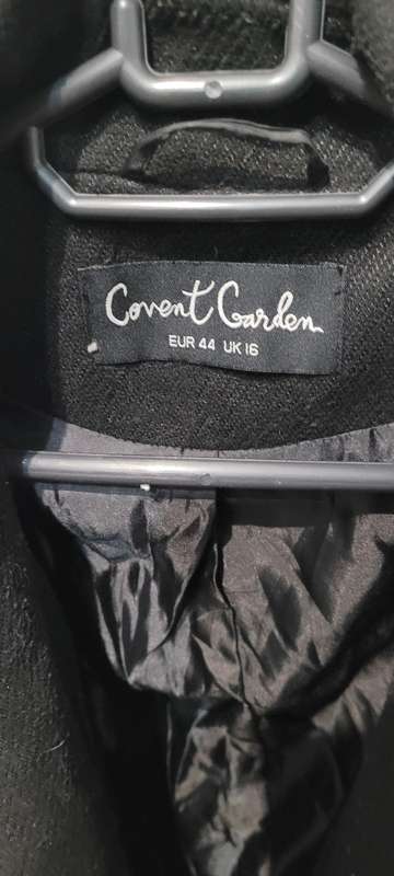 Black mid length coat (EUR 44/UK 16)