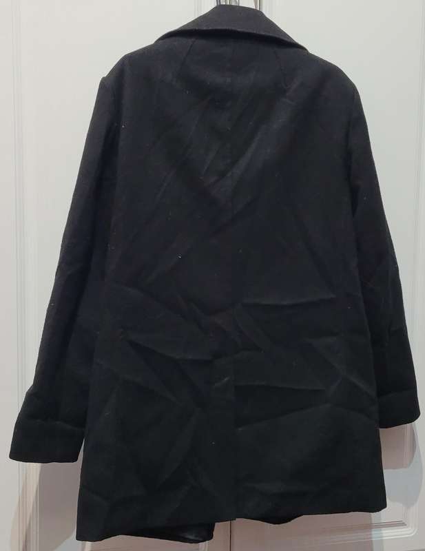 Black mid length coat (EUR 44/UK 16)