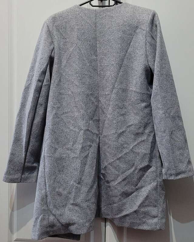Grey mid length coat (Size L)