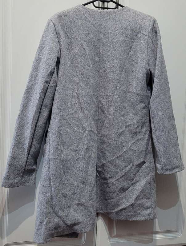 Grey mid length coat (Size L)