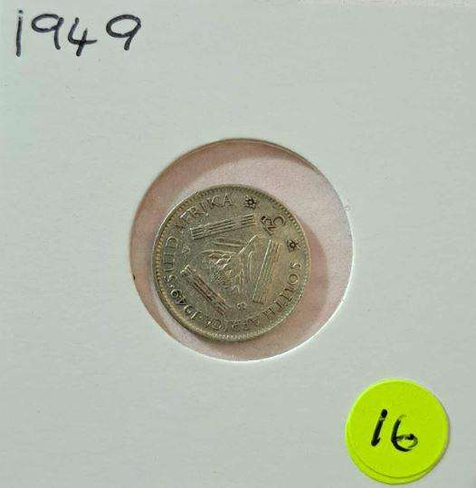 *** 1949 - SA UNION 3 PENCE IN MYLAR #16 ***