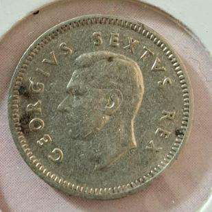 *** 1949 - SA UNION 3 PENCE IN MYLAR #16 ***