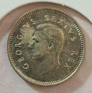 *** 1952 - SA UNION 3 PENCE IN MYLAR #18 ***