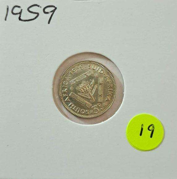 *** 1959 - SA UNION 3 PENCE IN MYLAR #19 ***
