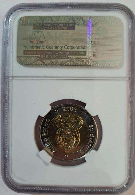 2008 South Africa R5 Nelson Mandela NGC Graded MS66