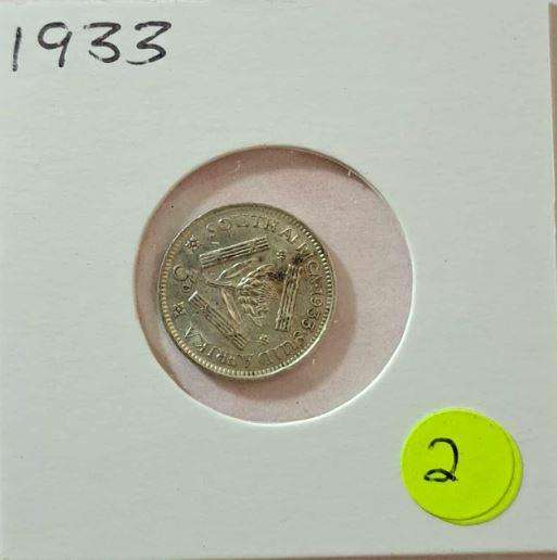 *** 1933 - SA UNION 3 PENCE IN MYLAR #2 ***