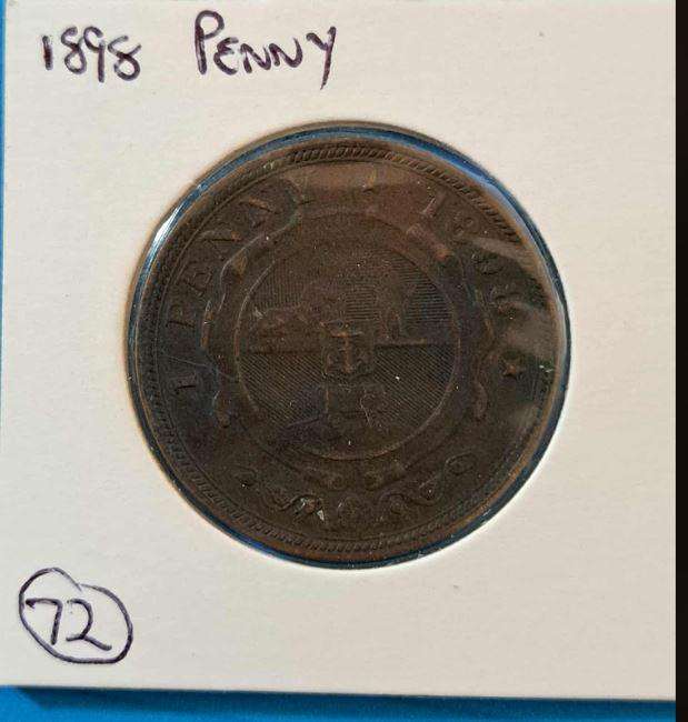 *** 1898 - ZAR PENNY IN MYLAR #72 ***