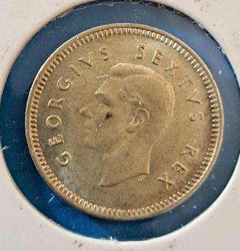 1952 South Africa Union 3 Pence in Mylar #43