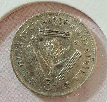 *** 1938 - SA UNION 3 PENCE IN MYLAR #6 ***