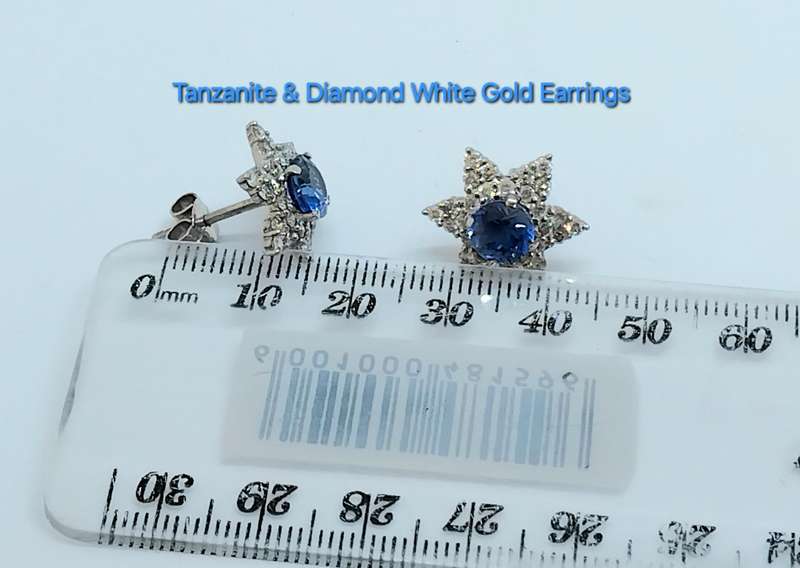 Certified Tanzanite and Diamond Gold Earrings - Exceptional!