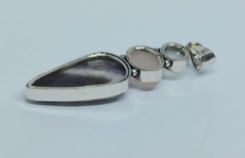 Amethyst, Rose Quartz & Moonstone Pendant - ask for a FREE chain!!!