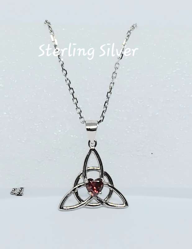 Celtic Triquetra Heart Sterling Silver Necklace