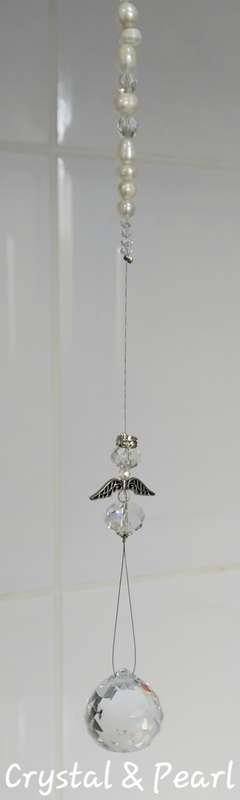Genuine Pearl & Crystal Angel Suncatchers - Unique