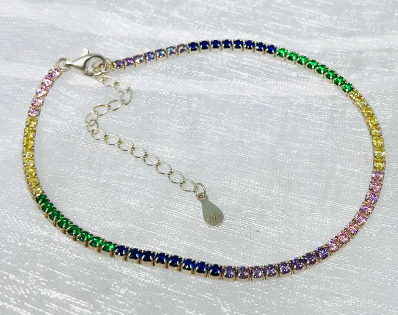 Sterling Silver Rainbow Tennis Bracelet - Soo pretty!!