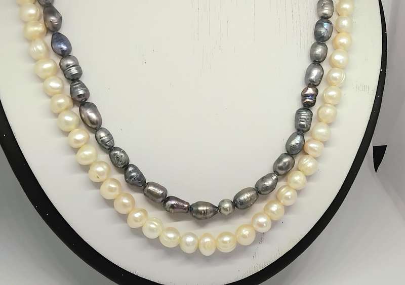 Genuine Pearl Double Strand Necklace