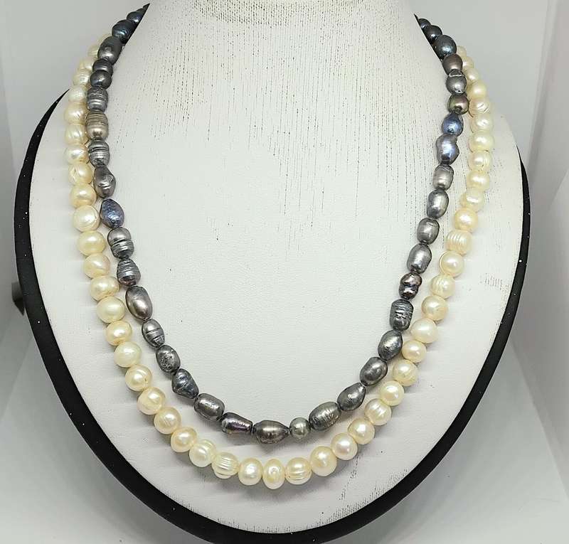 Genuine Pearl Double Strand Necklace