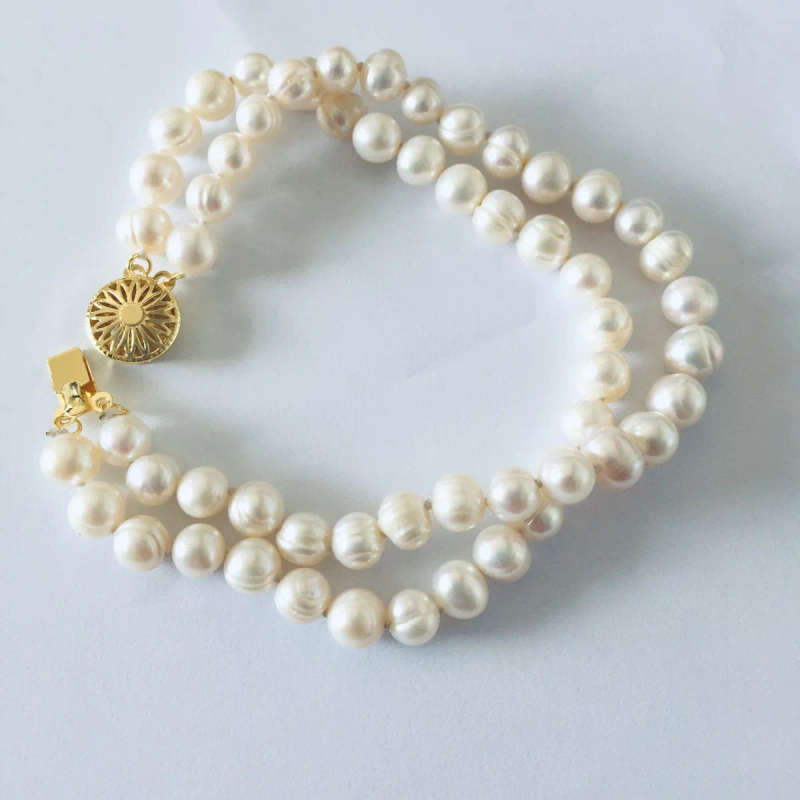 Genuine Pearl Double Strand Bracelet - Classic and Elegant