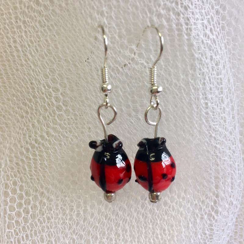 SALE! CUTE EARRINGS - CHOOSE LADYBUG, CROSS OR KITTEN