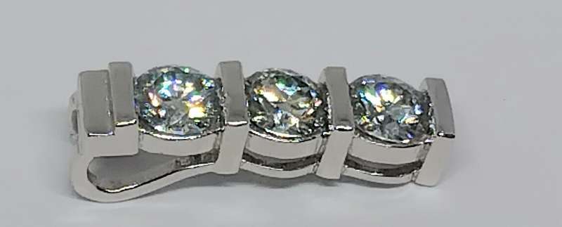 SALE! 3.00TCW Moissanite Bar Pendant - Beautiful