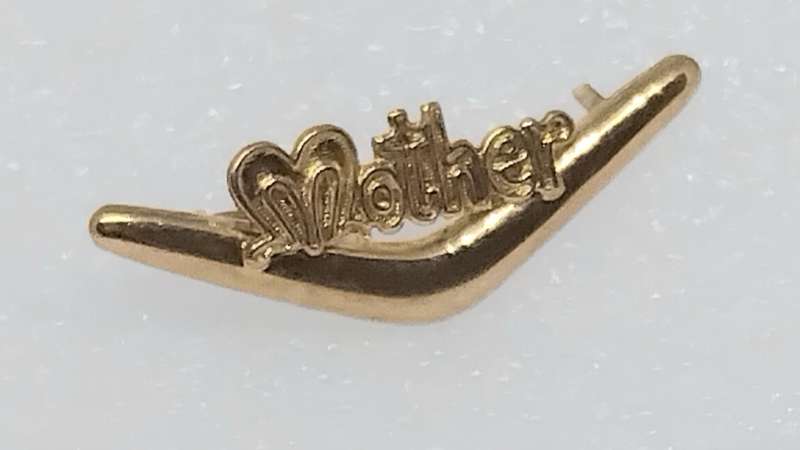 Antique 9ct Gold `Mother` Boomerang Brooch