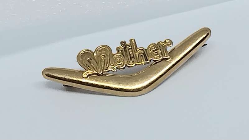 Antique 9ct Gold `Mother` Boomerang Brooch