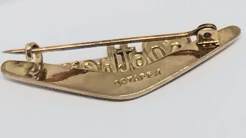 Antique 9ct Gold `Mother` Boomerang Brooch