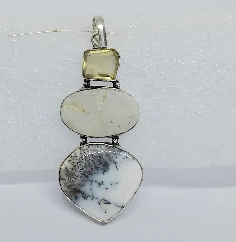 Dendritic Opal Pendant - Free Chain!