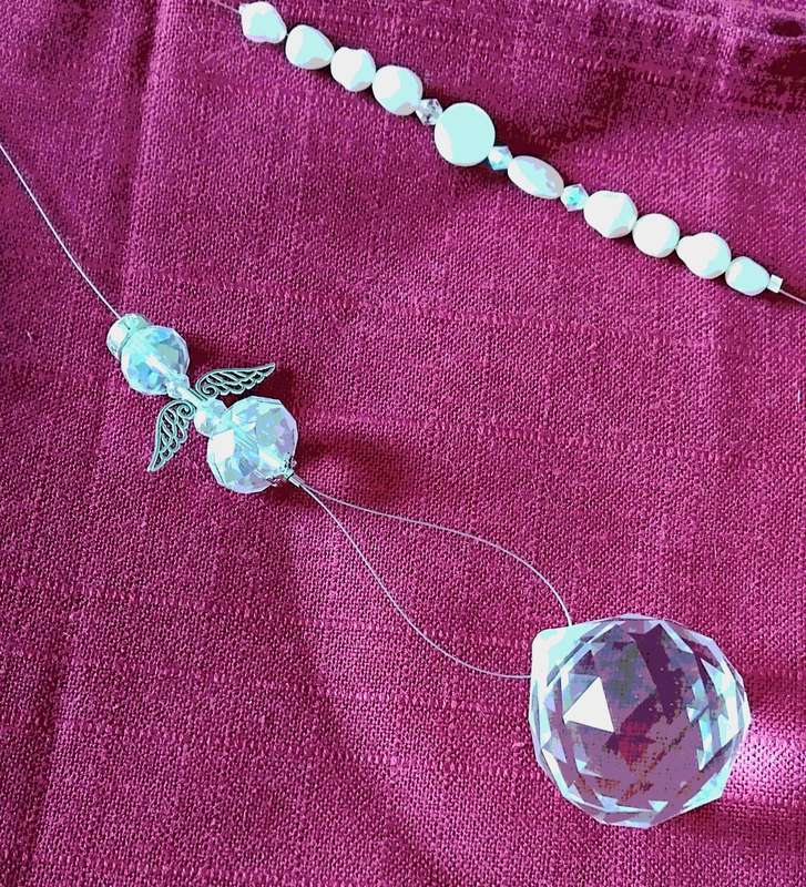 Genuine Pearl & Crystal Angel Suncatchers - Unique