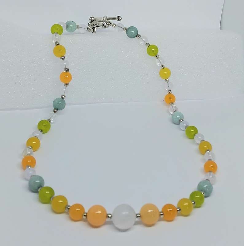 SALE! Unique Mixed Jade & Quartz Necklace -  Tutti Frutti!