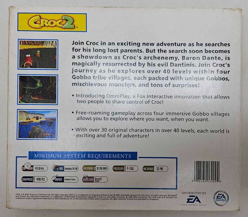 2X vintage EA PC games - Sim City 3000 & Croc 2