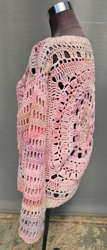 Handmade crochet lightweight cardigan, size 34/36, new