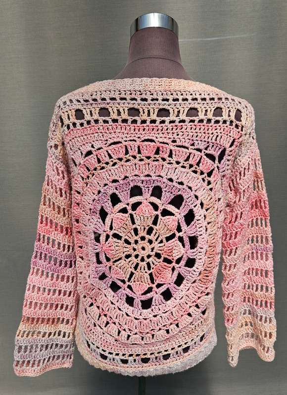 Handmade crochet lightweight cardigan, size 34/36, new