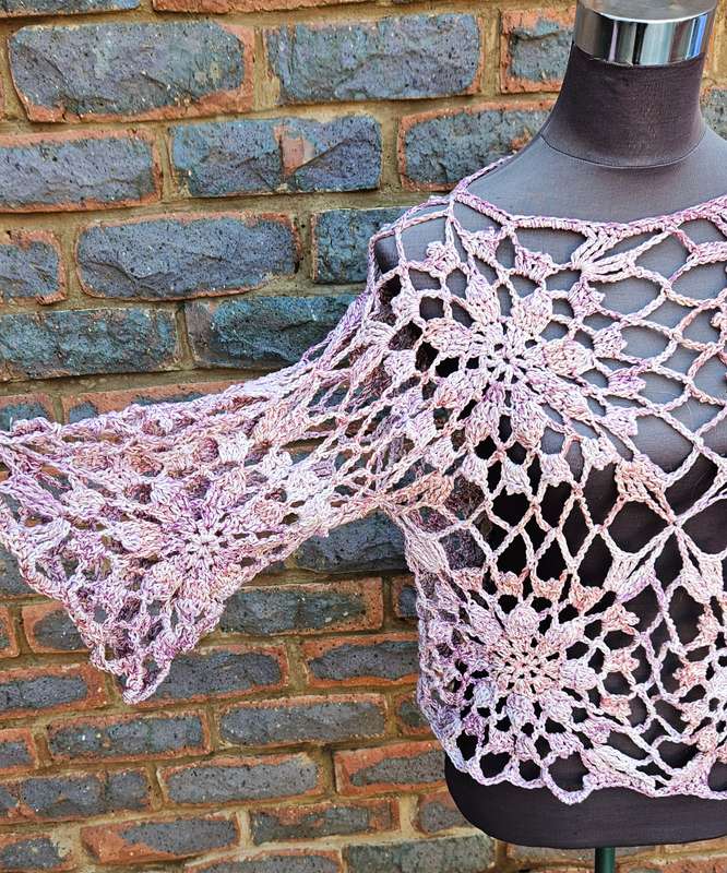 Handmade crochet cotton top, size 36/38, new