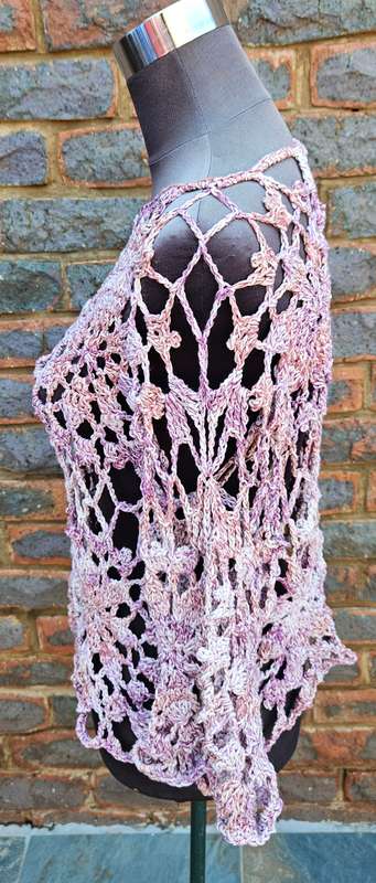 Handmade crochet cotton top, size 36/38, new