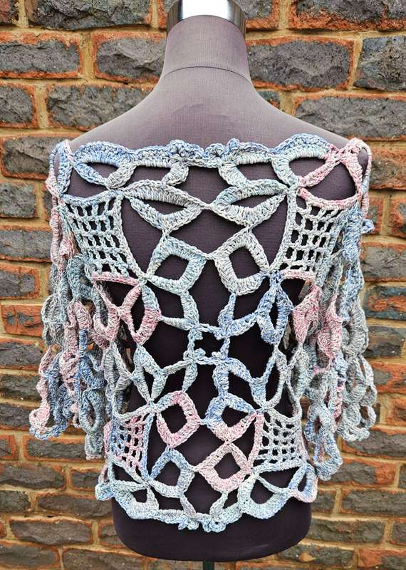 Handmade crochet cotton top, size 36/38, new