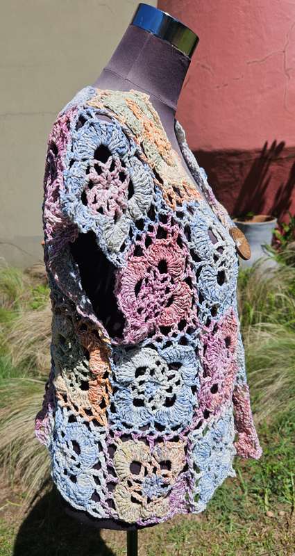 Handmade crochet cotton waistcoat, size 38-42, new