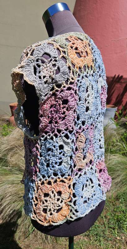 Handmade crochet cotton waistcoat, size 38-42, new