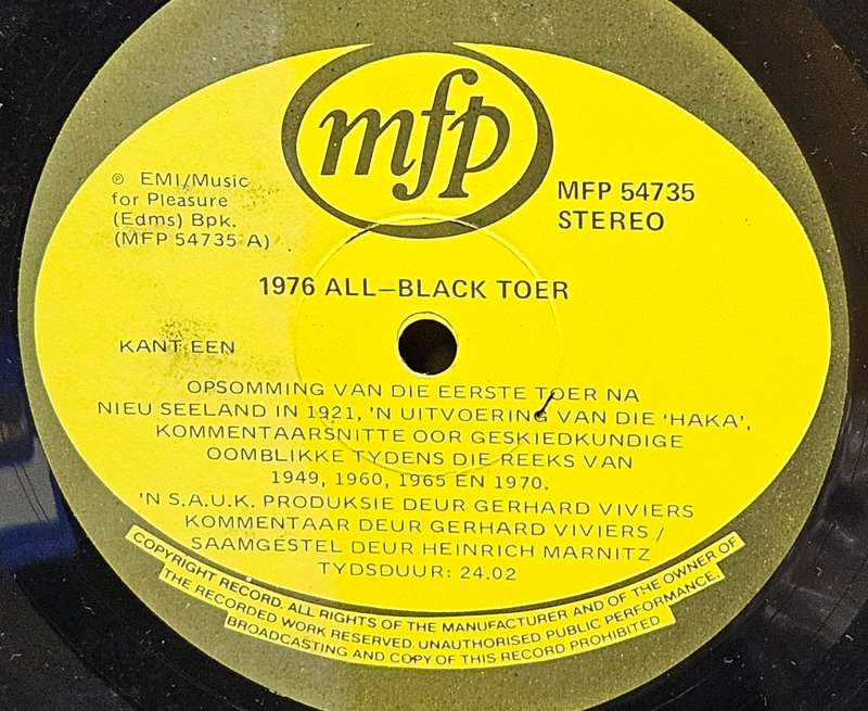 1976 ALL BLACK TOER EN VORIGE TOETSREEKSE Vinyl lp