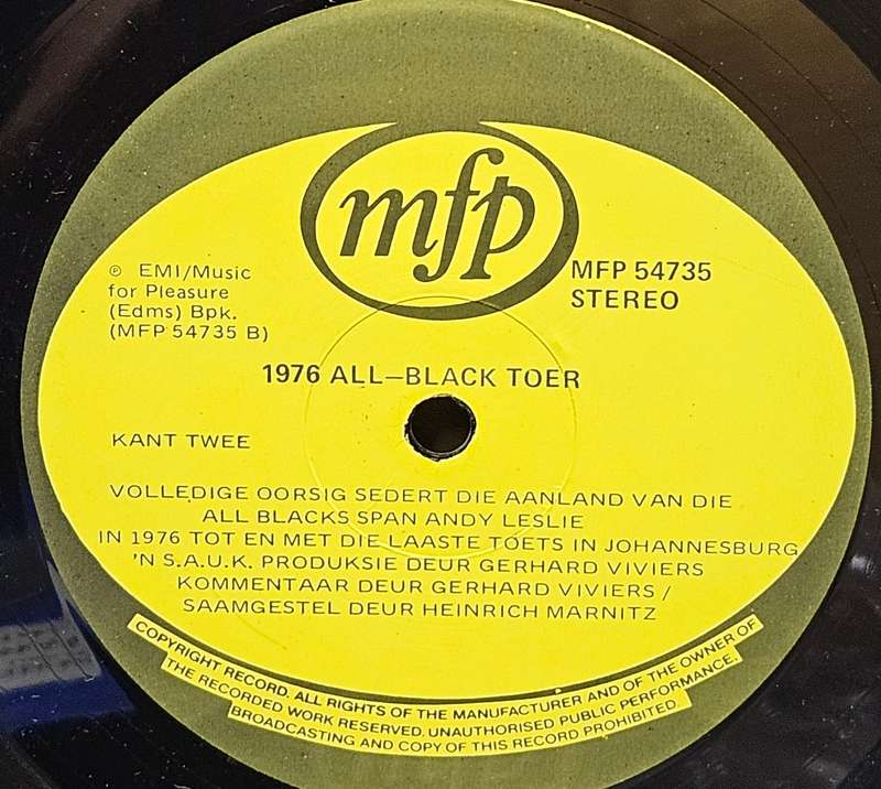 1976 ALL BLACK TOER EN VORIGE TOETSREEKSE Vinyl lp