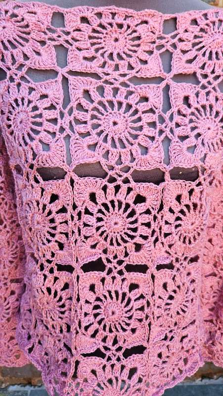 Handmade crochet lightweight jersey top, size 36-38
