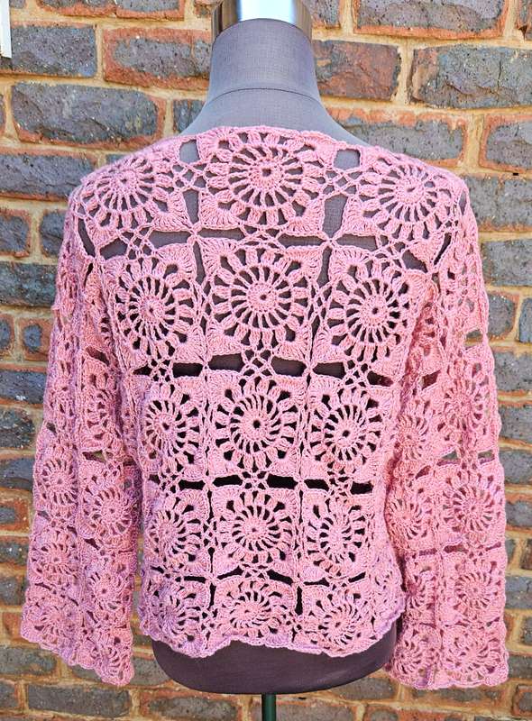 Handmade crochet lightweight jersey top, size 36-38