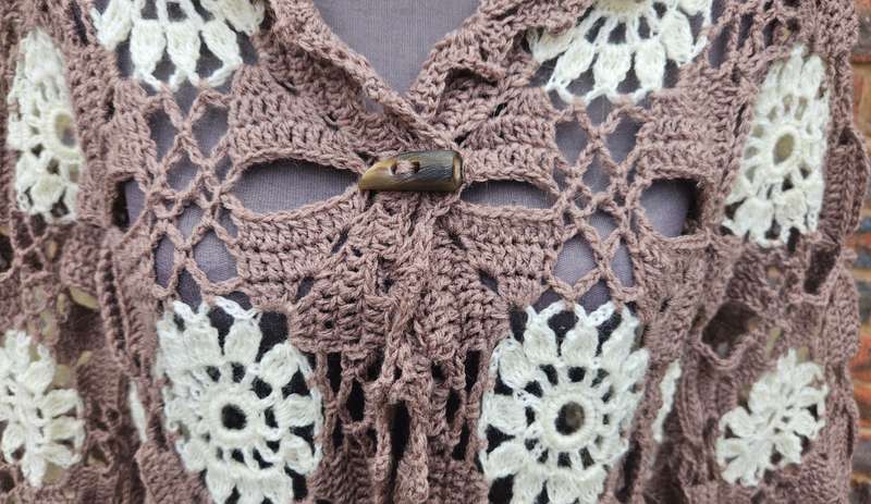 Handmade crochet lightweight cardigan, size 42-46