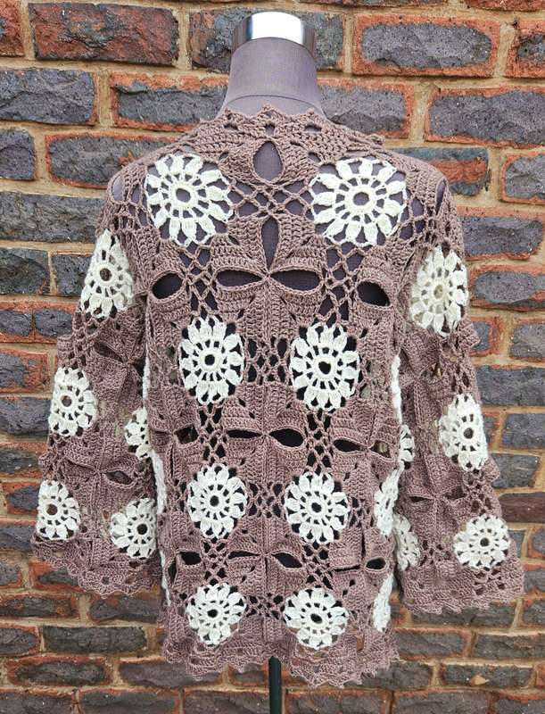Handmade crochet lightweight cardigan, size 42-46