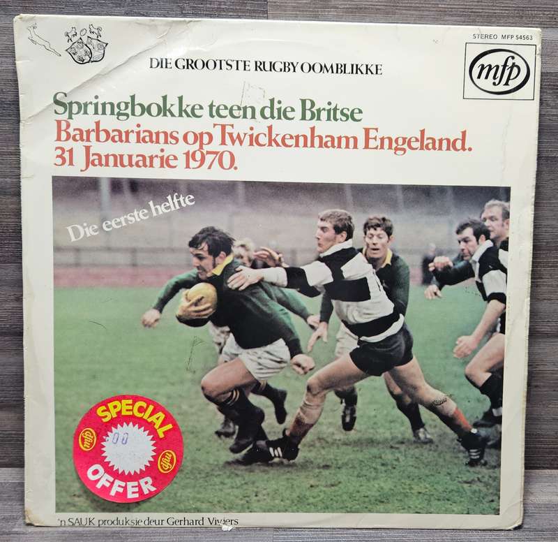 Springbokke teen die Britse Barbarians op Twickenham Engeland. 31 Januarie 1970 lp