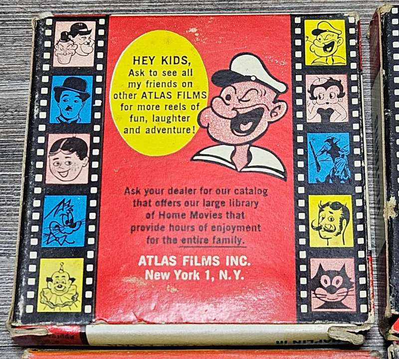 4X vintage children's movie reels