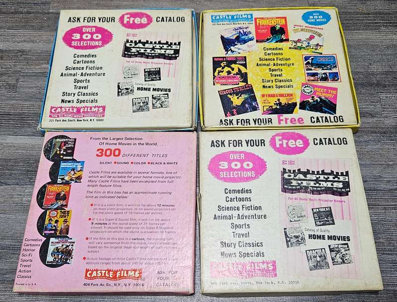 4X vintage movie reels